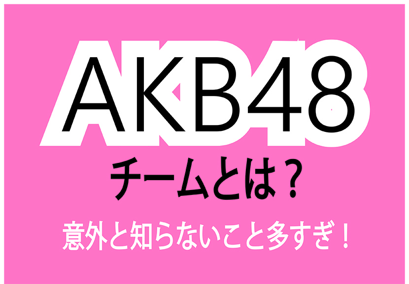 Akbチームとは チーム分け基準や意味は リーダー歴代紹介 きじキジ更新中 F